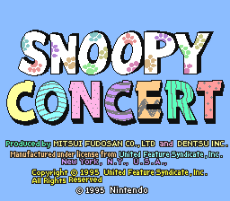 Snoopy Concert Title Screen